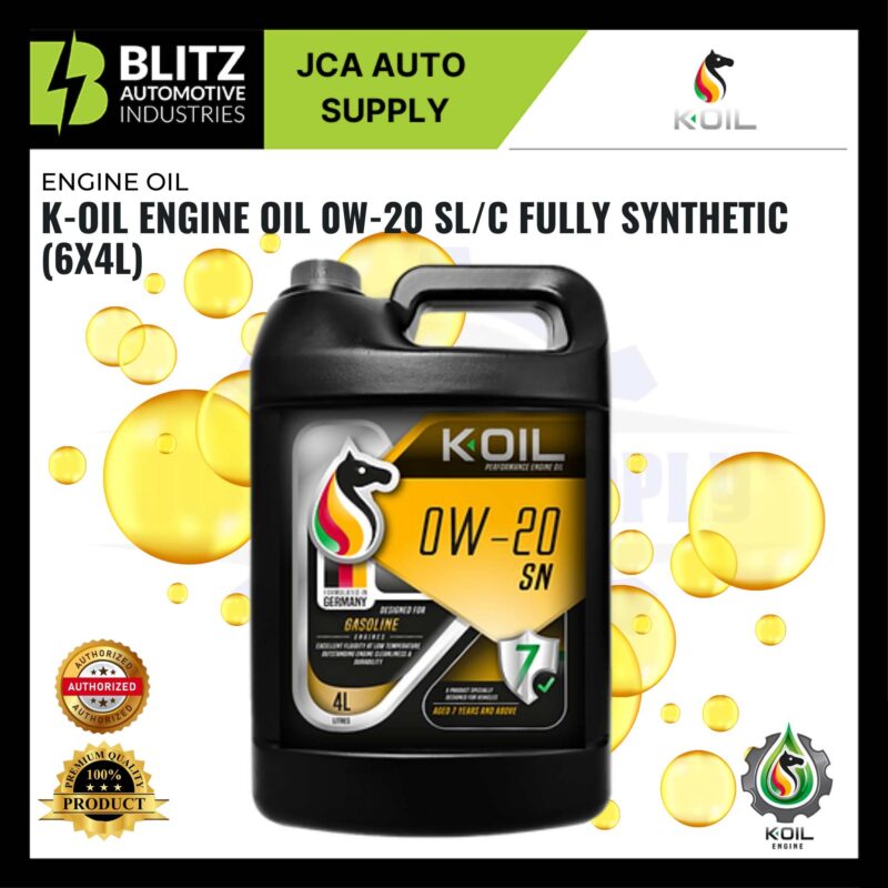 BLITZ K OIL ENGINE OIL 0W 20 SLC FULLY SYNTHETIC (6X4L)