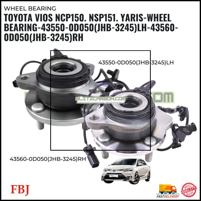 Toyota Vios NCP150. NSP151. Yaris-Wheel Bearing-43550-0D050(JHB-3245)LH-43560-0D050(JHB-3245)RH
