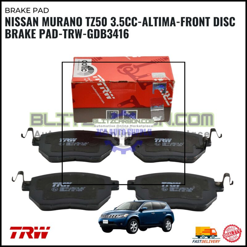 Nissan Murano TZ50 3.5cc-Altima-Front Disc Brake Pad-TRW-GDB3416