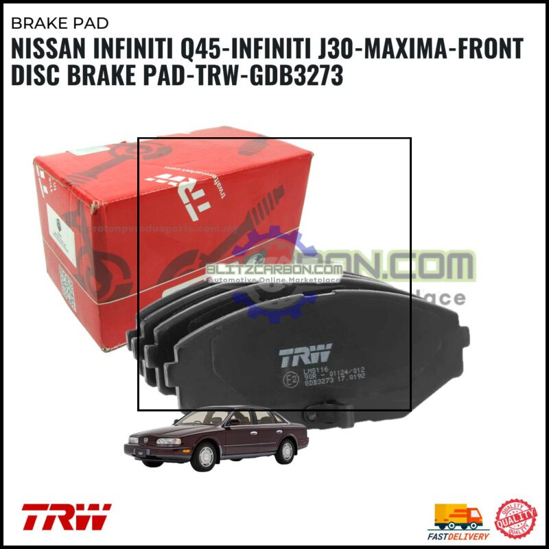 Nissan Infiniti Q45-Infiniti J30-Maxima-Front Disc Brake Pad-TRW-GDB3273