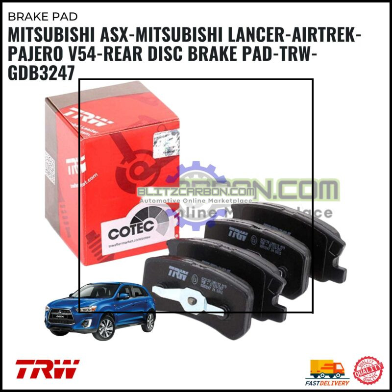 Mitsubishi ASX-Mitsubishi Lancer-Airtrek-Pajero V54-Rear Disc Brake Pad-TRW-GDB3247