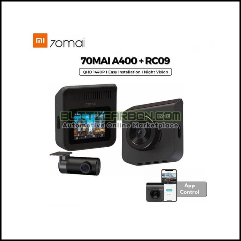 70mai A400 Car Recorder Dash Cam QHD 1440P Rear Cam Night Vision 145 FOV WDR App Control Smart