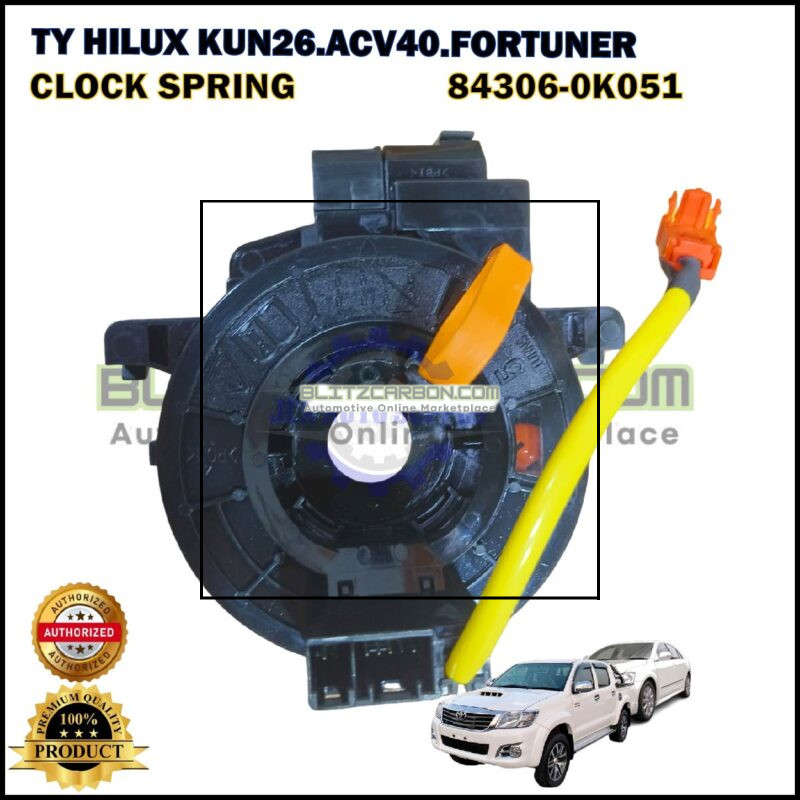 Clock spring-Toyota Hilux KUN25.KUN26.Camry ACV30.ACV40.Vios NCP93.Fortuner TGN51.Innova TGN40.Altis ZZE142-84306-0K051