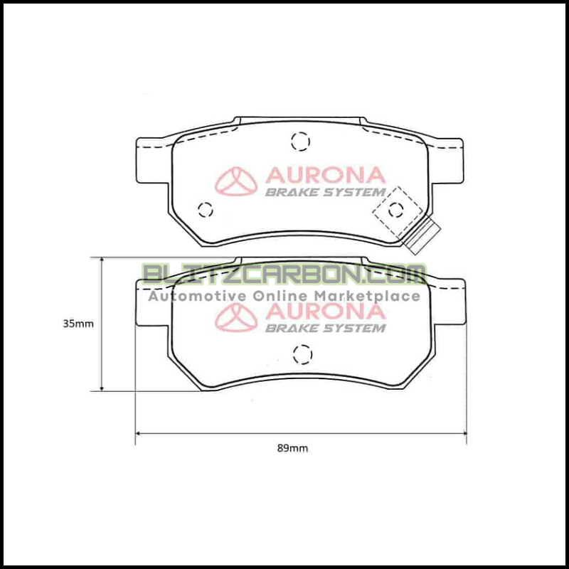 Aurona Brake Pad AUR561163 Rear Accord City Civic Integra Jazz Fit Prelude