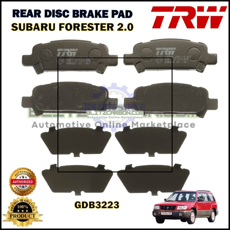 Subaru Forester SF SG-Impreza-Legacy-Rear Disc Brake Pad-TRW-GDB3223