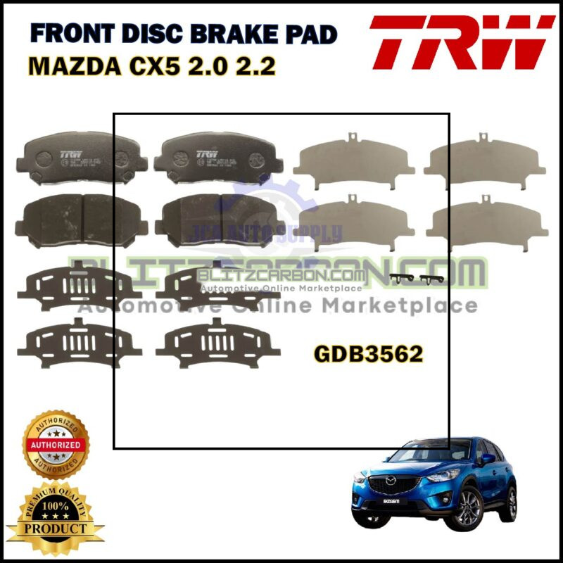 Mazda CX-5 KE-Mazda CX-5 KF-Jeep Cherokee KL-Front Disc Brake Pad-TRW-GDB3562