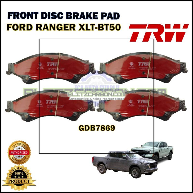 Ford Ranger XLT-BT50-Front Disc Brake Pad-TRW-GDB7869DT