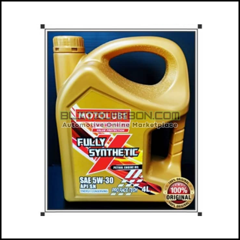 MOTOLUBE 5W-30 SN Fully Synthetic Petrol Engine oil 5W-30 SN 4L Minyak Hitam Minyak Pelincir kereta