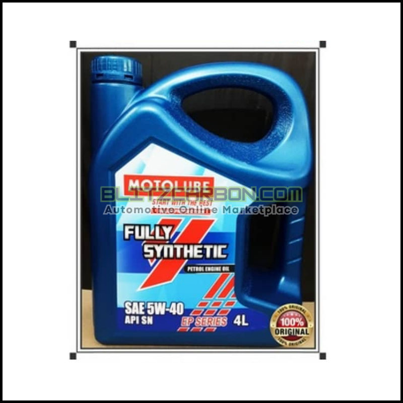 MOTOLUBE Fully Synthetic Engine Oil 5W-40 Blue API SN (4L) 5W40 4Liters 10,000KM