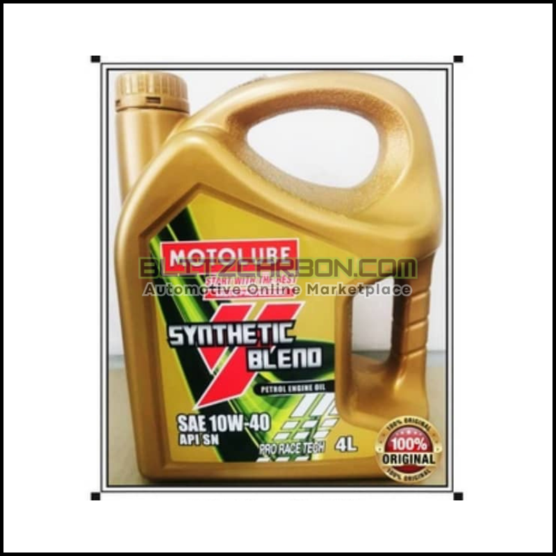 MOTOLUBE SEMI SYNTHETIC SAE 10W-40 Engine Oil Minyak Hitam Pelincir Injin Wira Waja GEN2 Persona EXORA Perdana PREVE