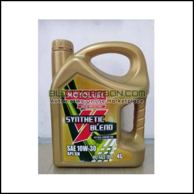 MOTOLUBE Semi Synthetic Petrol Engine oil 10W-30 SN 4L Minyak Hitam Minyak Pelincir kereta