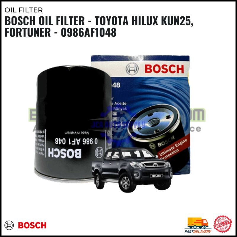 BOSCH OIL FILTER - TOYOTA HILUX KUN25, FORTUNER - 0986AF1048