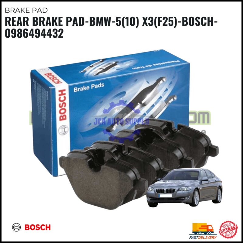 REAR BRAKE PAD-BMW-5(10) X3(F25)-BOSCH-0986494432