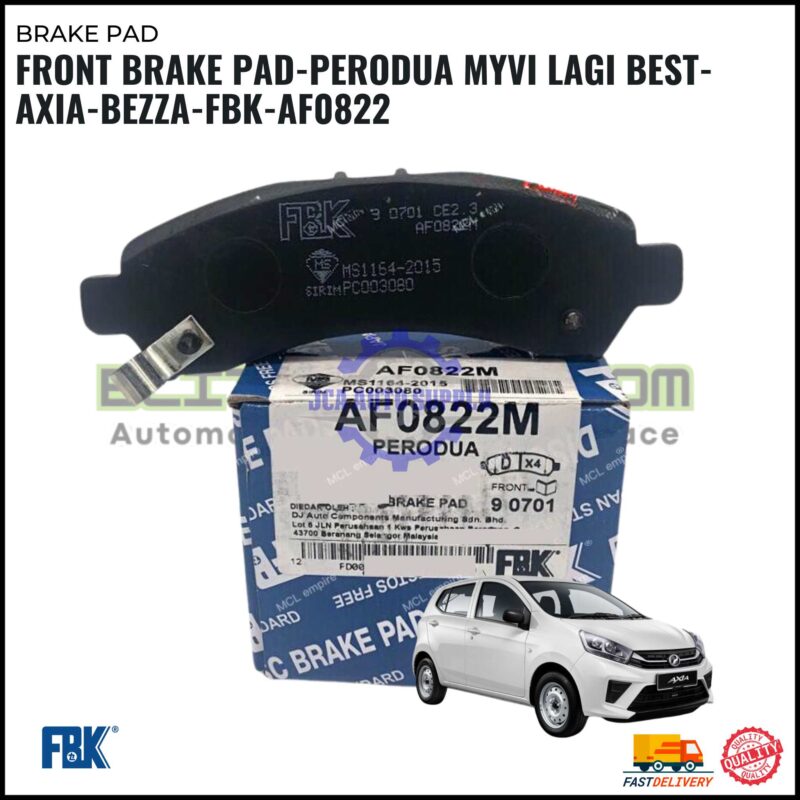 Front Brake Pad-Perodua Myvi Lagi Best-Axia-Bezza-FBK-AF0822