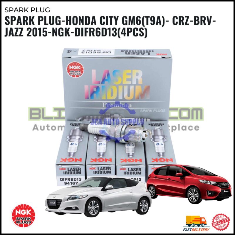 Spark Plug-Honda City Gm6(T9a)- Crz-Brv-Jazz 2015-NGK-DIFR6D13(4pcs)