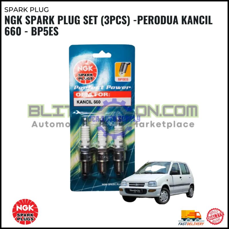 NGK SPARK PLUG SET (3PCS) -PERODUA KANCIL 660 - BP5ES
