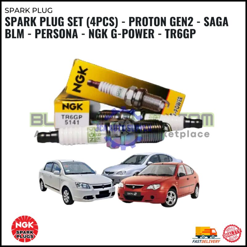 Spark Plug Set (4pcs) - Proton GEN2 - Saga BLM - Persona - NGK G-POWER - TR6GP