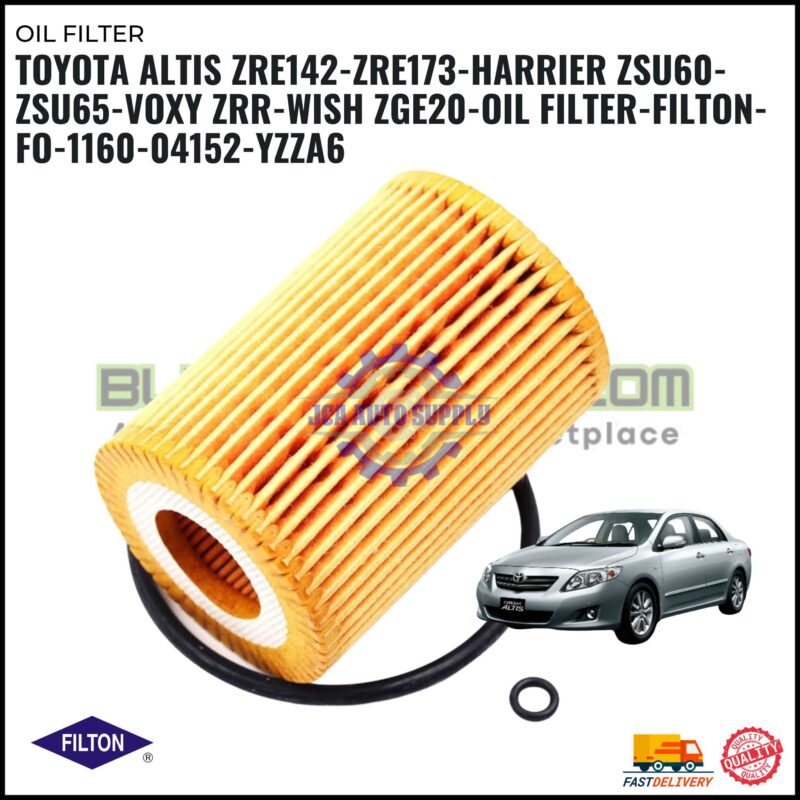 Toyota Altis ZRE142-ZRE173-Harrier ZSU60-ZSU65-Voxy ZRR-Wish ZGE20-Oil Filter-Filton-FO-1160-04152-YZZA6