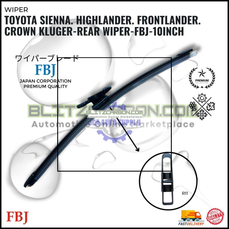 Toyota Sienna. Highlander. Frontlander. Crown Kluger-Rear Wiper-FBJ-10inch