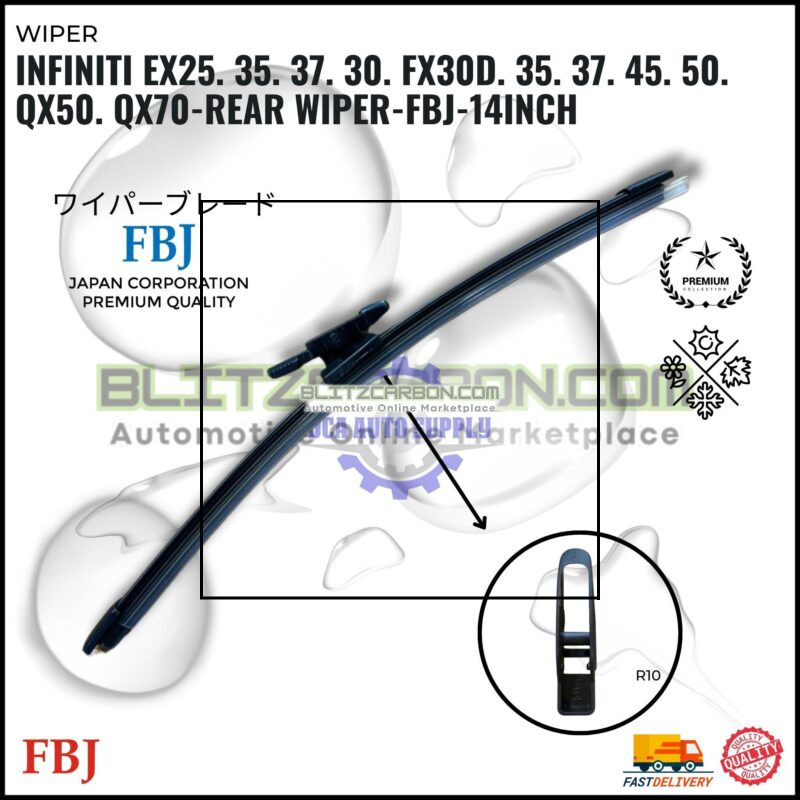 Infiniti EX25. 35. 37. 30. FX30D. 35. 37. 45. 50. QX50. QX70-Rear Wiper-FBJ-14inch