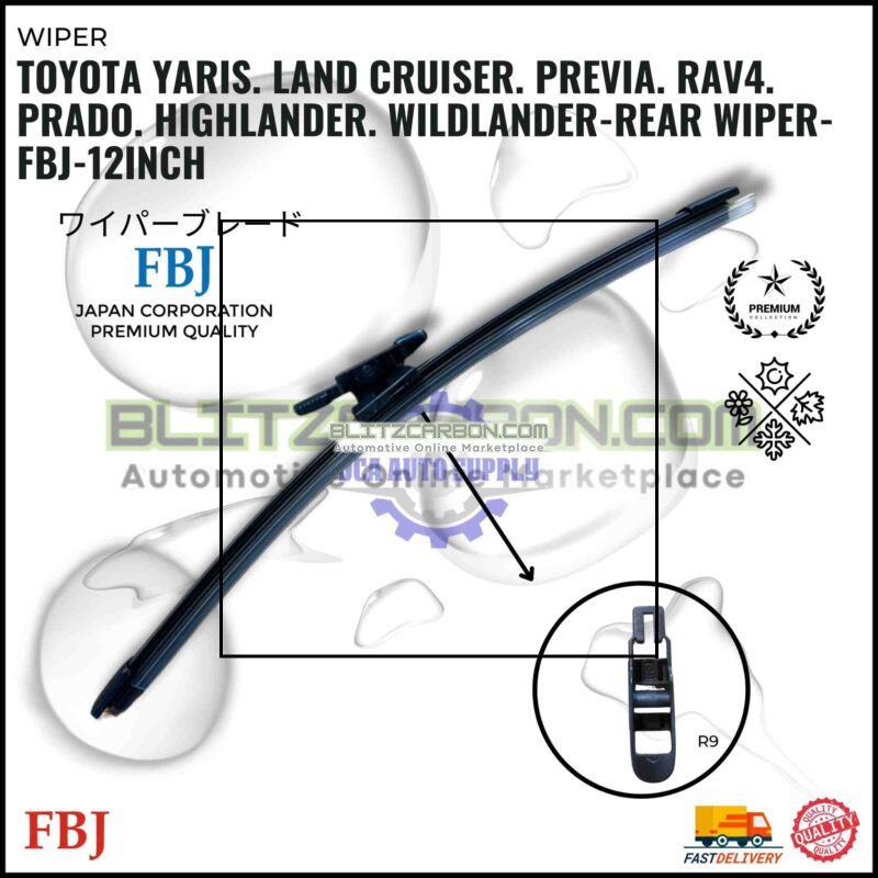 Toyota Yaris. Land Cruiser. Previa. Rav4. Prado. Highlander. Wildlander-Rear Wiper-FBJ-12inch