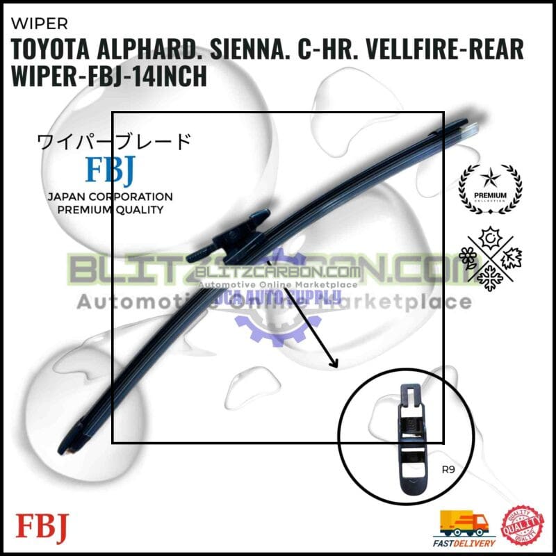 Toyota Alphard. Sienna. C-HR. Vellfire-Rear Wiper-FBJ-14inch