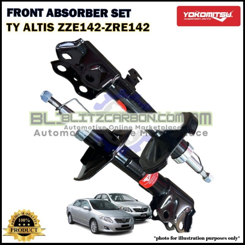 Toyota Corolla Altis ZZE142-ZRE142-Front Absorber Set-YOKOMITSU-RH-71551312081-LH-71551312082
