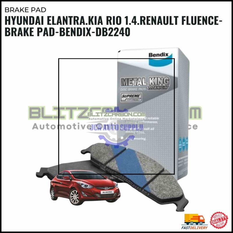 Hyundai Elantra.Kia Rio 1.4.Renault Fluence-Brake Pad-BENDIX-DB2240