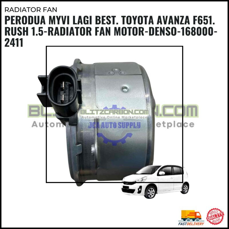 Perodua Myvi Lagi Best. Toyota Avanza F651. Rush 1.5-Radiator Fan Motor-Denso-168000-2411