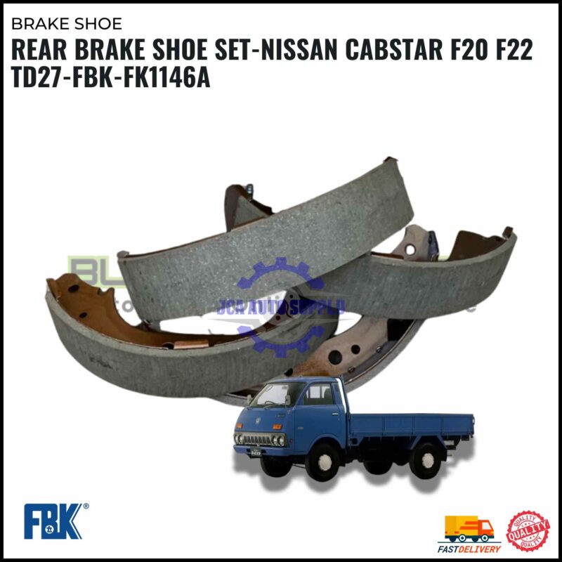 Rear Brake Shoe Set-Nissan Cabstar F20 F22 TD27-FBK-FK1146A