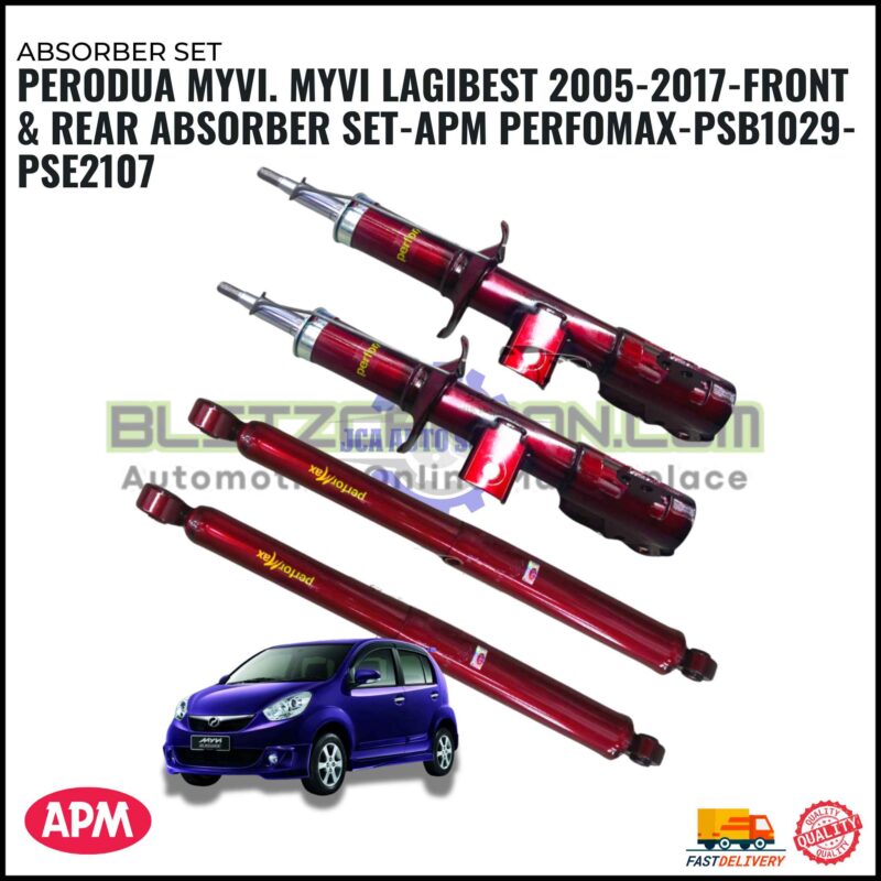Perodua Myvi-Myvi Lagibest (Year2005-2017)-APM Performax-Front-Rear-Absorber Set-PSB1029-PSE2107