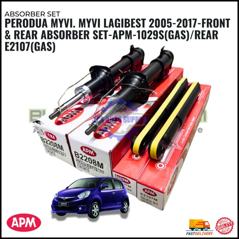 Perodua Myvi-Myvi Lagibest (Year2005-2017)-APM-Front-Rear-Absorber Set-B1029-E2107