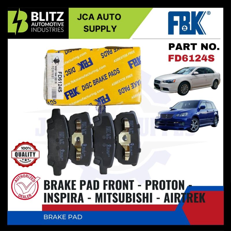 Proton Inspira - Mitsubishi Airtrek Rear Disc Brake Pad - FBK - FD6124