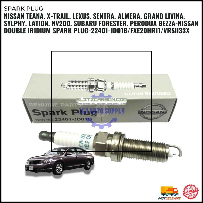 Nissan Teana. X-Trail. Lexus. Sentra. Almera. Grand Livina. Sylphy. Lation. Nv200. Subaru Forester. Perodua Bezza-Nissan Double Iridium Spark Plug-22401-JD01B/FXE20HR11/VRSII33X