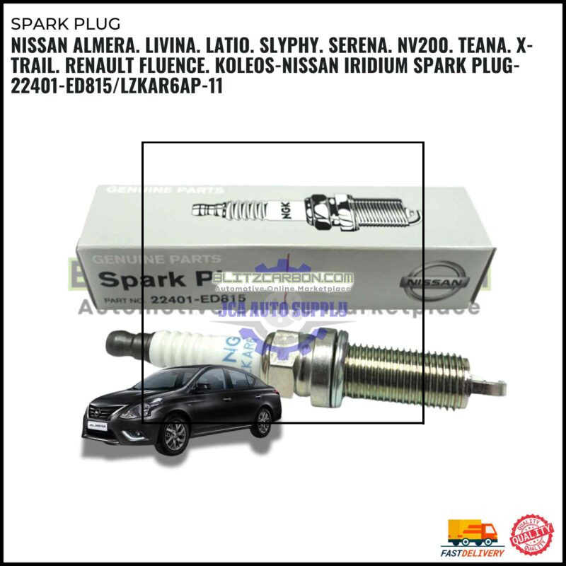 Nissan Almera. Livina. Latio. Slyphy. Serena. Nv200. Teana. X-Trail. Renault Fluence. Koleos-Nissan Iridium Spark Plug-22401-ED815/LZKAR6AP-11