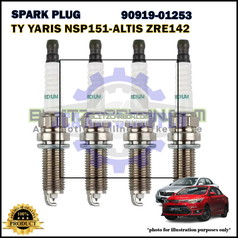 Toyota Iridium Spark Plug-Avanza F65-Altis ZRE142-Yaris NSP151-Sienta NSP170-Wish ZGE20-Cross-Prius-Harrier ZSU60W-90919-01253-SC20HR11