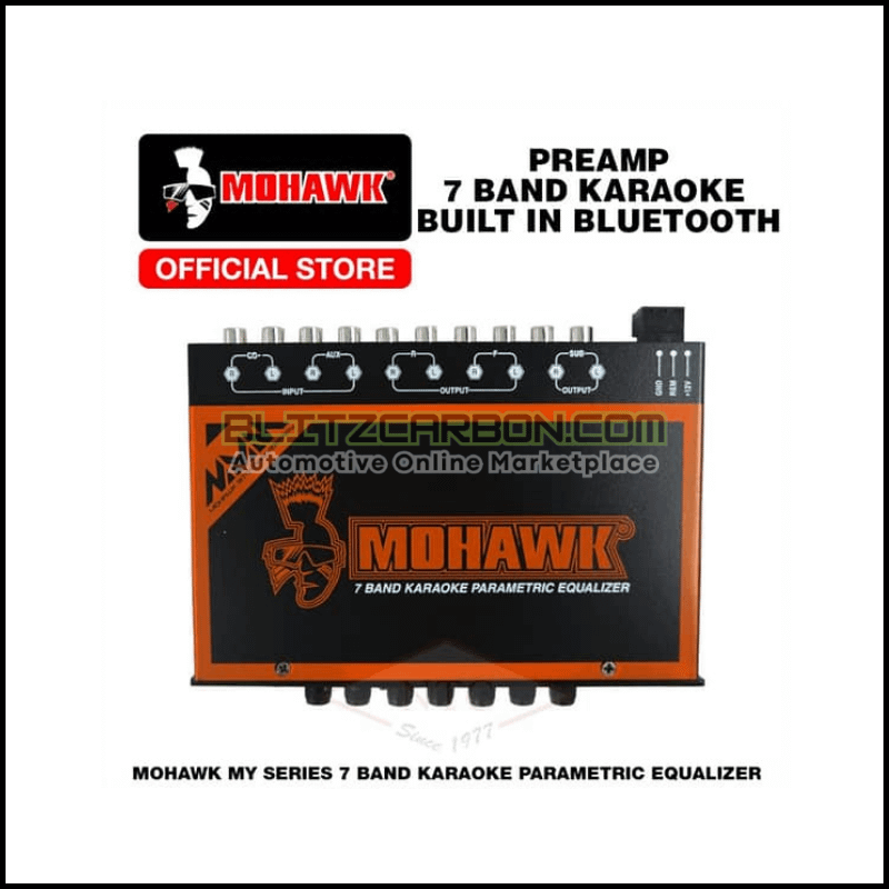 MOHAWK Car Audio MY-SERIES 7 Band Karaoke Built-In Bluetooth Parametric Equalizer - MY-7KEQ