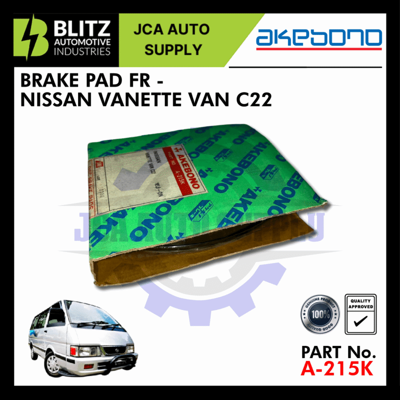 NISSAN VABETTE VAN C22 - Front Brake Pads - AKEBONO - A-215K