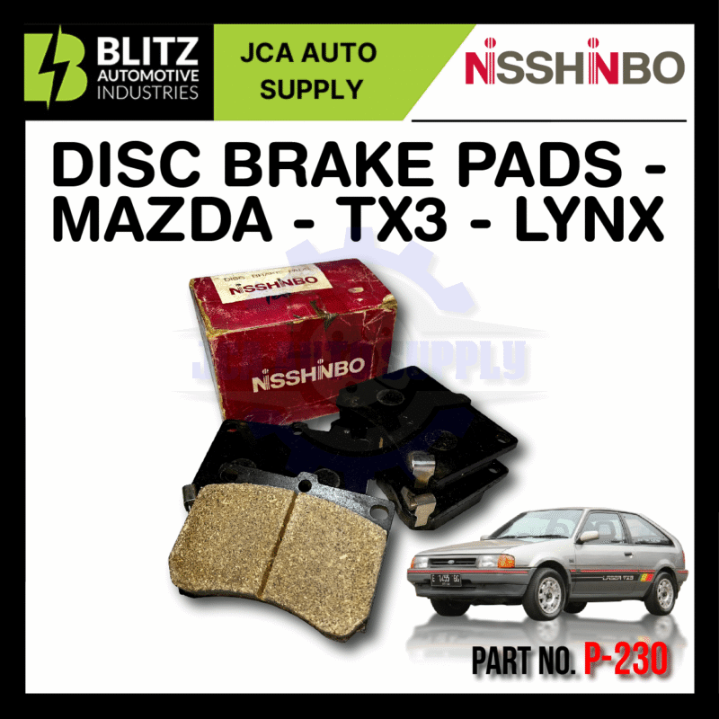 NISSHINBO - FRONT DISC BRAKE PAD (4PCS) - P-230 - MAZDA - TX3 - LYNX