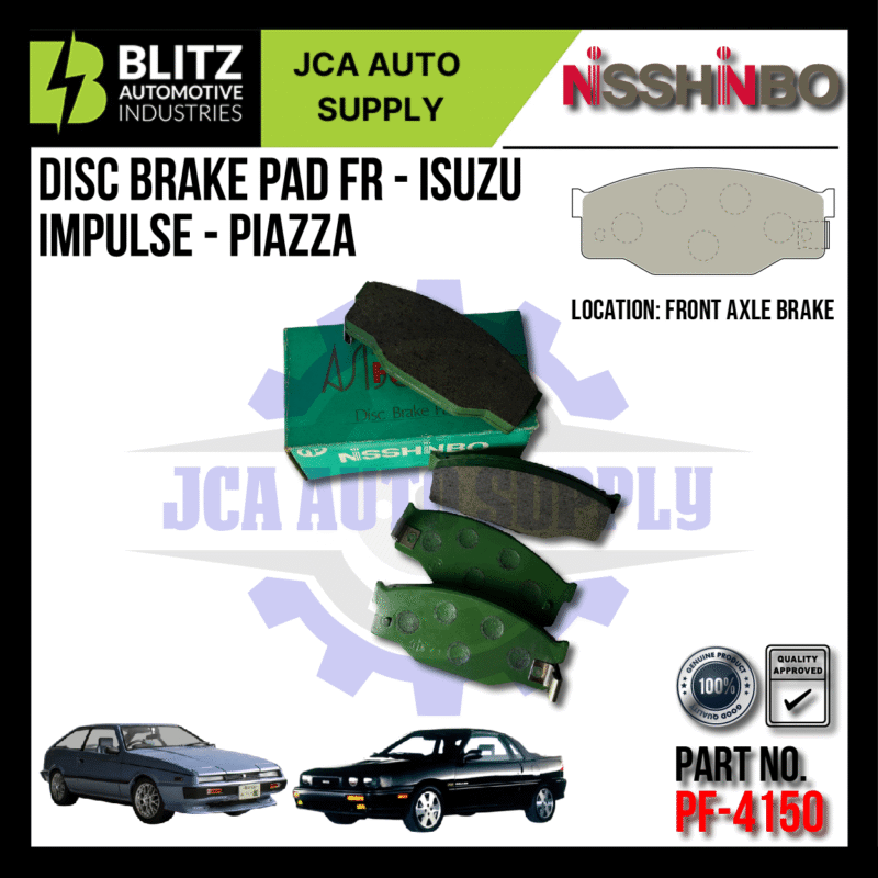 NISSHINBO - FRONT DISC BRAKE PAD (4PCS) - PF-4150 - ISUZU - IMPULSE - PIAZZA