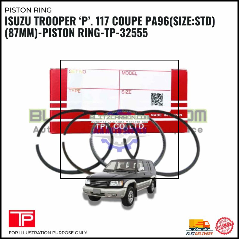 Isuzu Trooper ‘P’. 117 Coupe PA96(Size:STD)(87mm)-Piston Ring-TP-32555