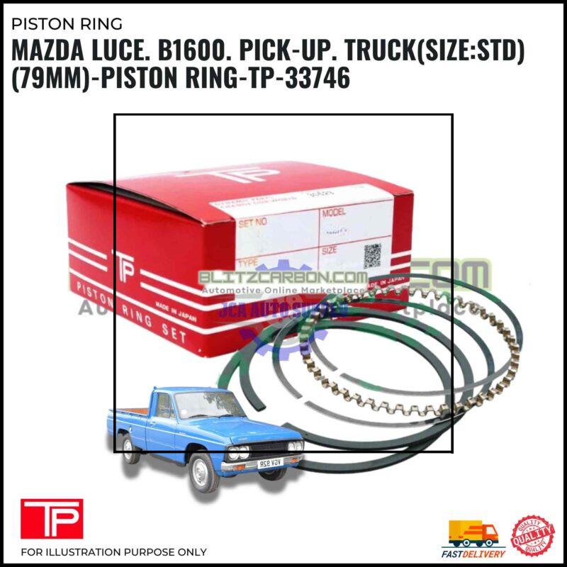 Mazda Luce. B1600. Pick-Up. Truck (Size:STD)(79mm)-Piston Ring-TP-33746