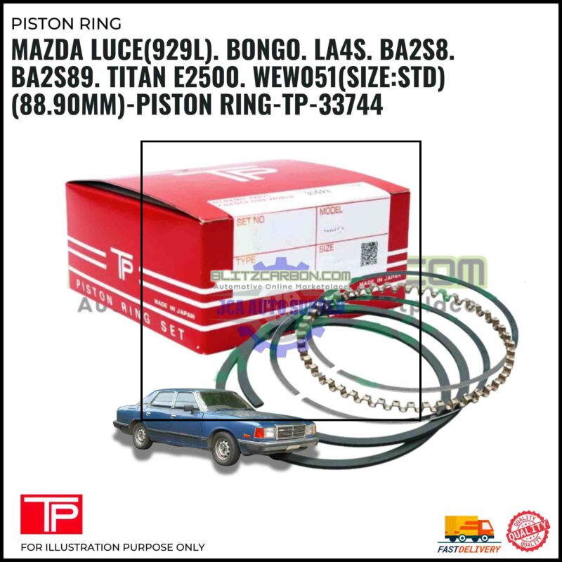 Mazda Luce (929L). Bongo. LA4S. BA2S8. BA2S89. Titan E2500. WEW051(Size:Std)(88.90mm)-Piston Ring-TP-33744