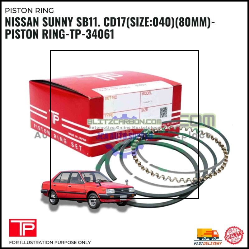 Nissan Sunny SB11. CD17(Size:040)(80mm)-Piston Ring-TP-34061