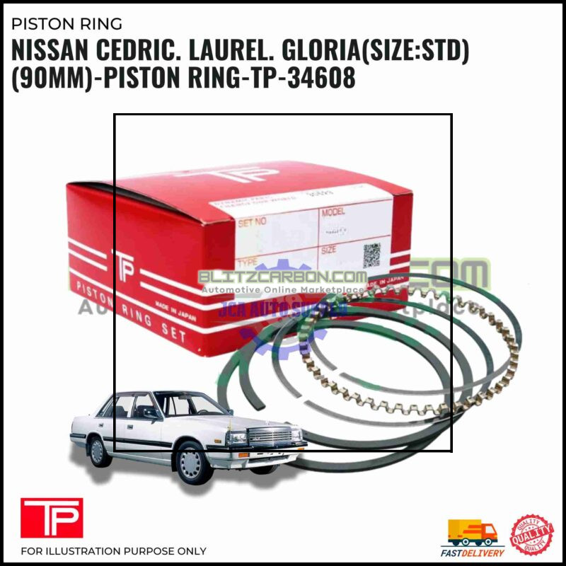 Nissan Cedric. Laurel. Gloria(Size:Std)(90mm)-Piston Ring-TP-34608