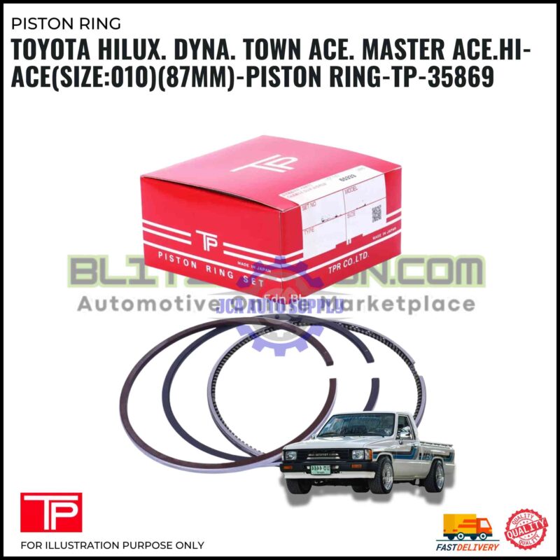 Toyota Hilux. Dyna. Town Ace. Master Ace. Hi-Ace (Size:010)(87mm)-Piston Ring-TP-35869
