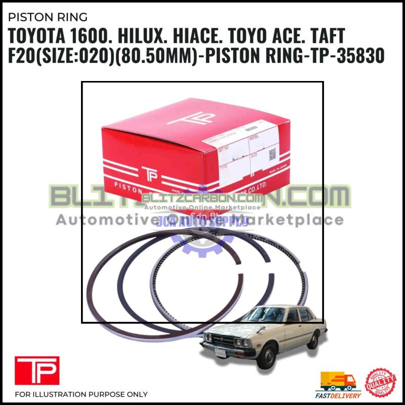 Toyota 1600. Hilux. HiAce. Toyo Ace. Taft F20 (Size:020)(80.50mm)-Piston Ring-TP-35830