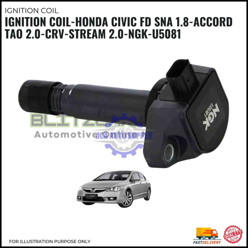 Ignition Coil-Honda Civic FD SNA 1.8-Accord TAO 2.0-CRV-Stream 2.0-NGK-U5081