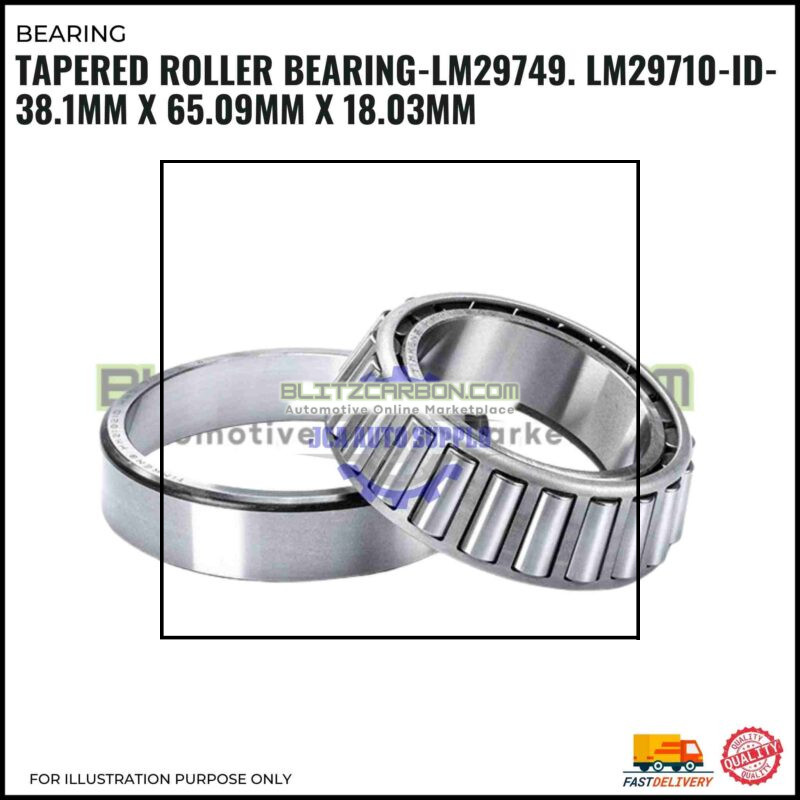 Tapered Roller Bearing-LM29749. LM29710-ID-38.1mm X 65.09mm X 18.03mm