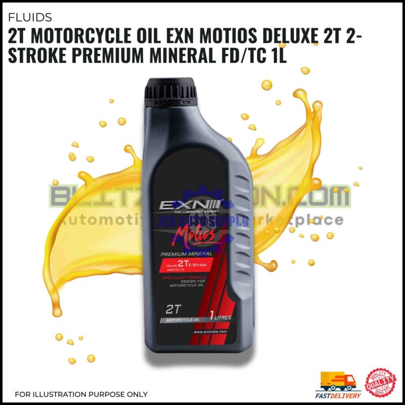 2T Motorcycle Oil EXN Motios Deluxe 2T 2-Stroke Premium Mineral FD/TC 1L